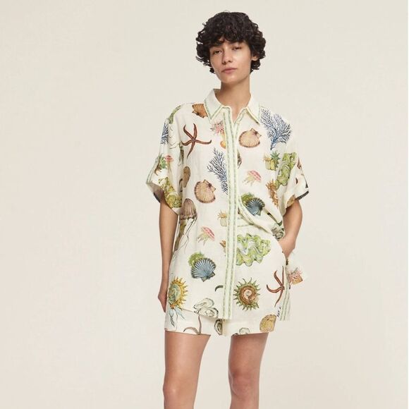 Alemais Sea Set - Selling the Sea Shirt AND Sea Shorts Together EUC - Picture 1 of 12